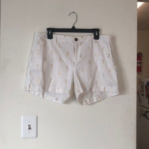 Linen Shorts with Gold Pineapples